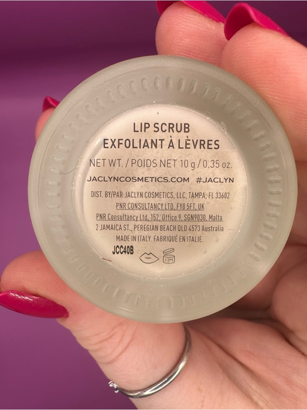 Jaclyn Cosmetics Lip Scrub - Clear/Slight Beige